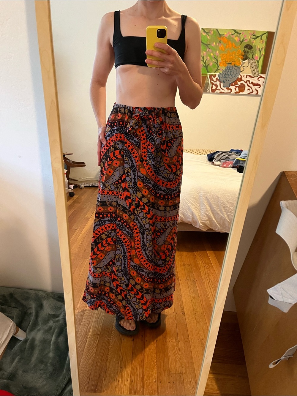 Vintage Maxi Bohemian Print Skirt